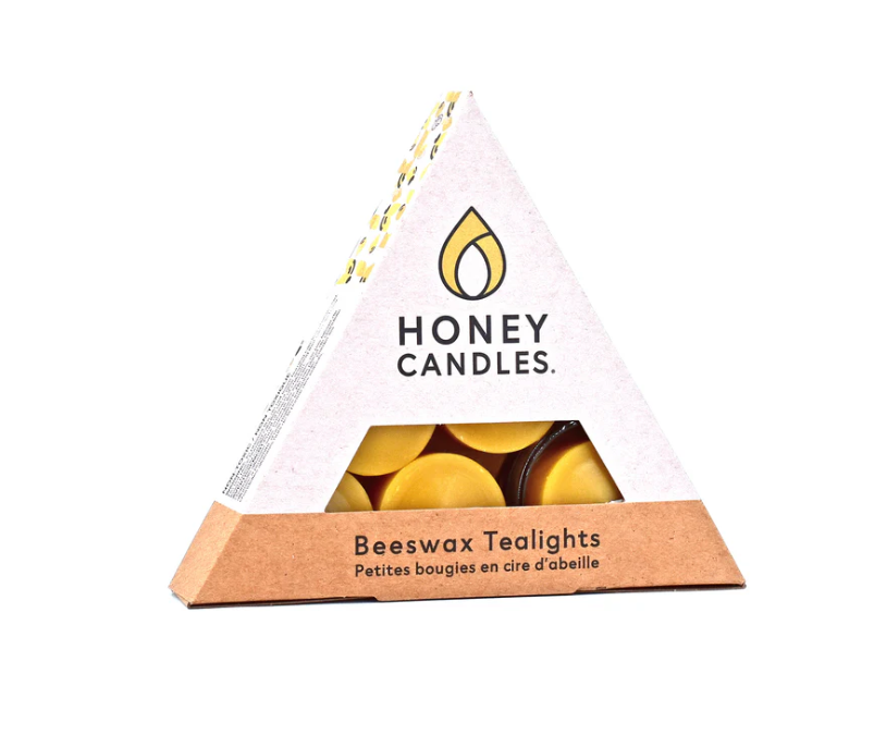 Honey Candles Triangle 6 Pack of Natural Beeswax Tealight Candles