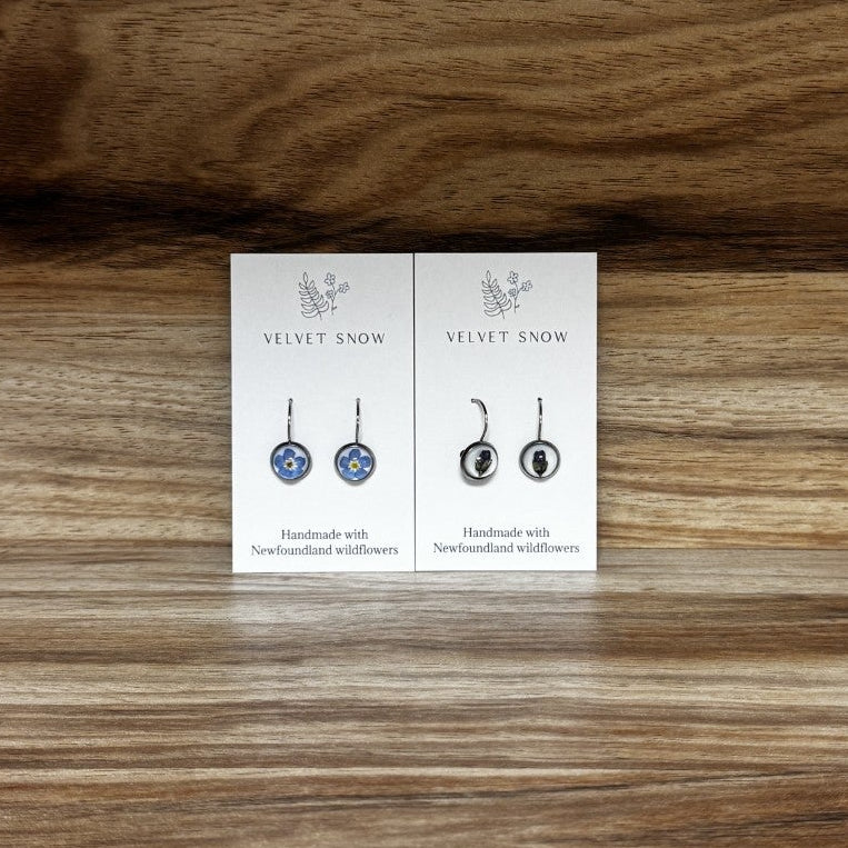 Velvet Snow Small Lever Backs Earrings