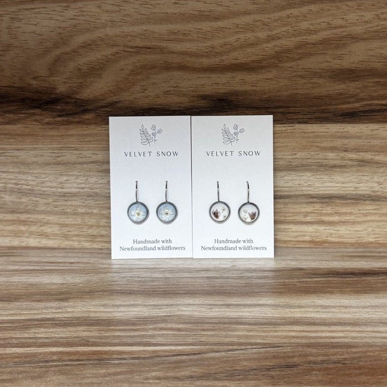 Velvet Snow Medium Lever Backs Earrings