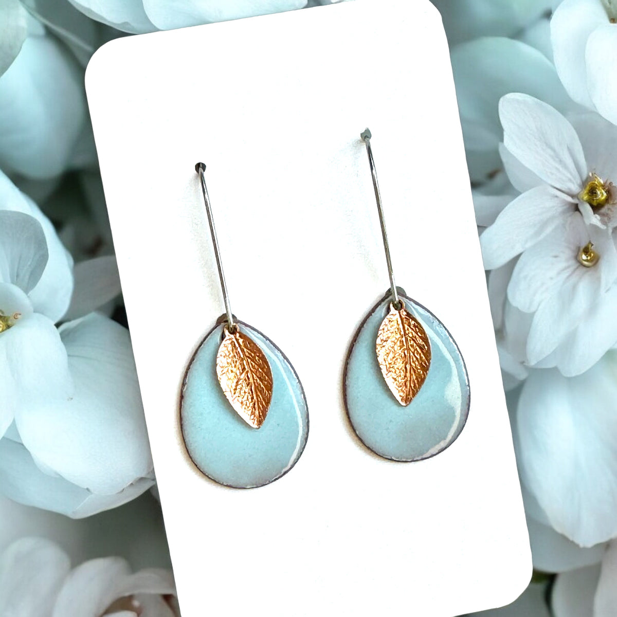 Aflame Creations Leaf Teardrop Earrings