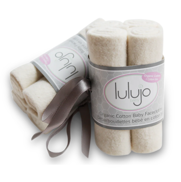 Lulujo 4pk Organic Cotton Wash Cloths