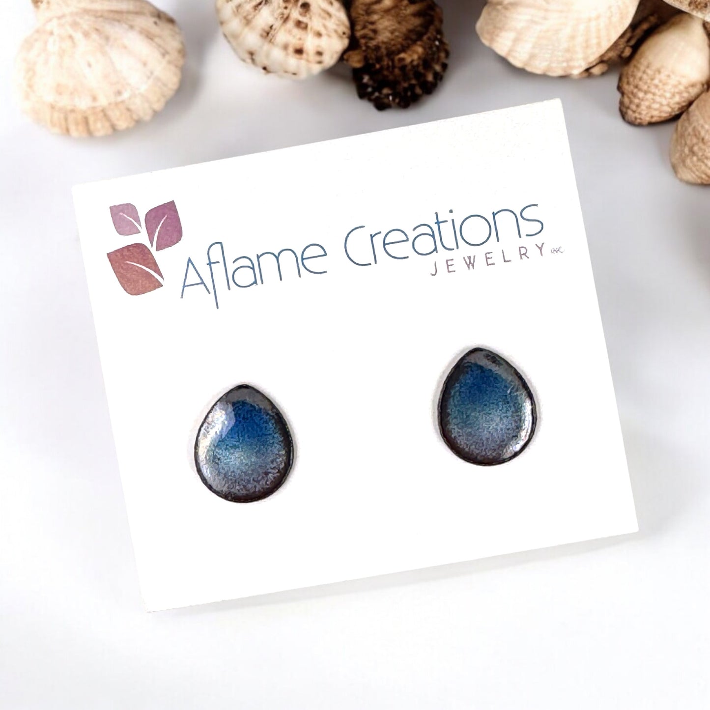Aflame Creations Tear Drop Stud Earrings