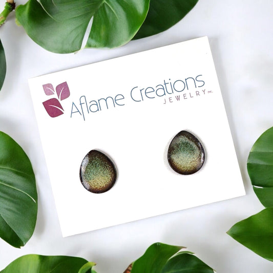 Aflame Creations Tear Drop Stud Earrings