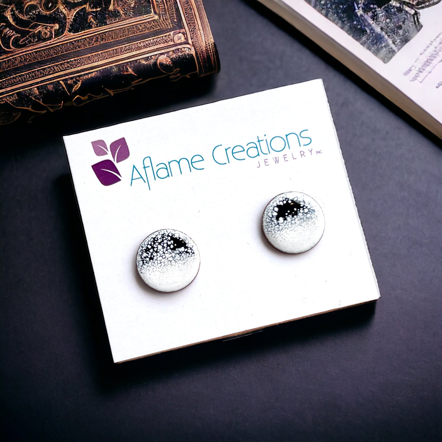 Aflame Creations Circle Stud Earrings