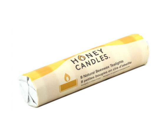 Honey Candles Roll of 8 Natural Beeswax Tealight Candles