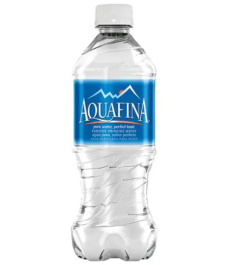 Aquafina water bottle on a white background
