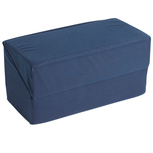Blue bed wedge folded compact on a white background