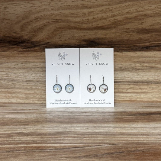 Velvet Snow Medium Lever Backs Earrings