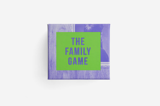 Box labeled 'The Family Game' with a purple border on a white background