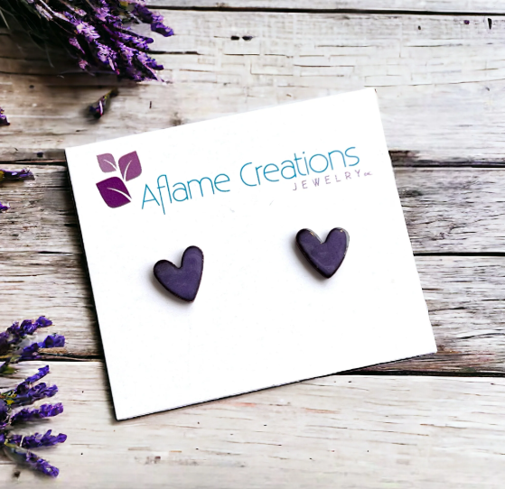 Aflame Creations Heart Stud Earrings