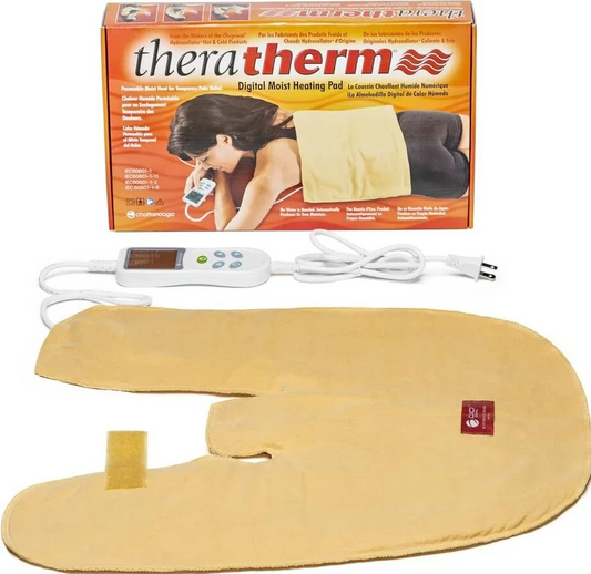 Thera Therm digital moist heating pad with packaging on a white background
