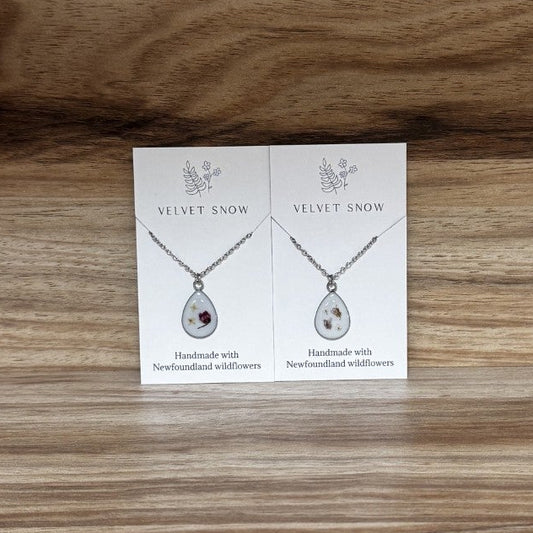 Velvet Snow Small Teardrop Pendant Necklace