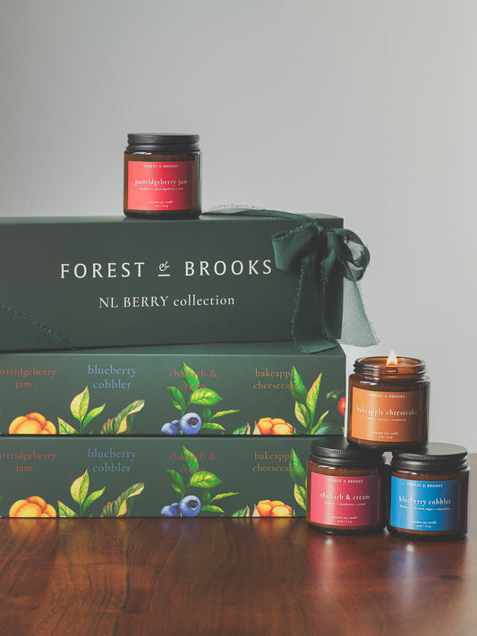 Forest & Brooks NL Berry Gift Set Wooden Wick Soy Candles