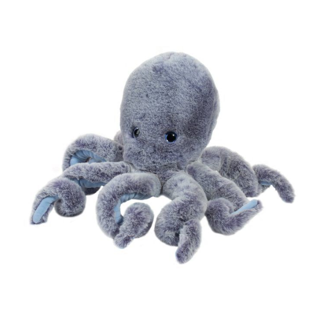 Plush octopus toy on a white background