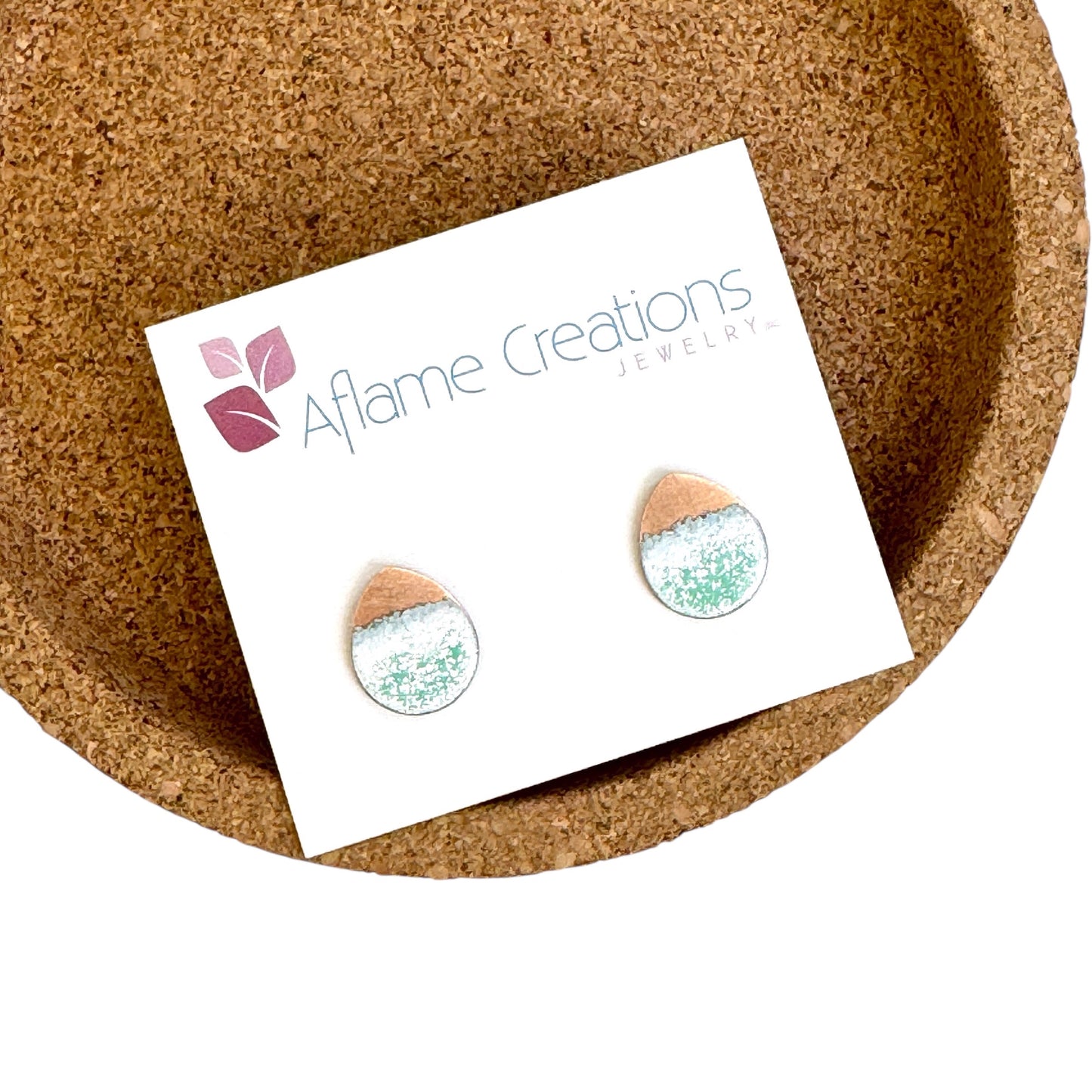 Aflame Creations Tear Drop Stud Earrings