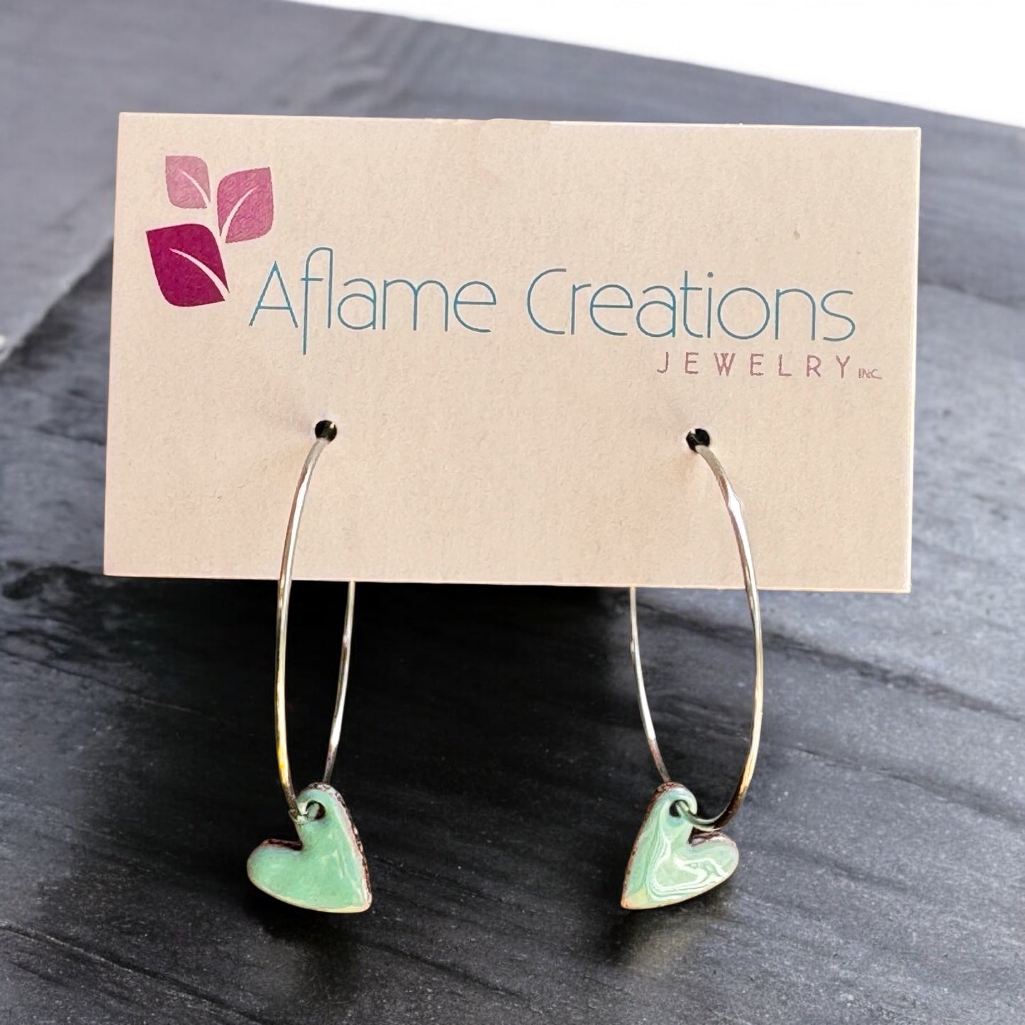 Aflame Creations Heart Hoop Earrings