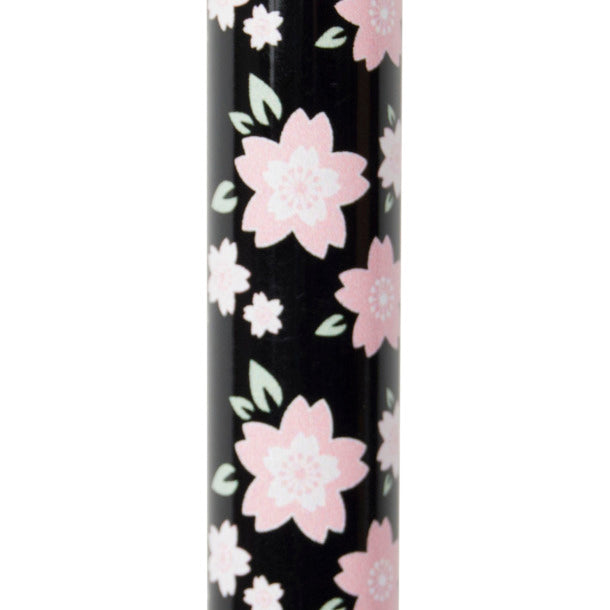 Black and pink floral pattern on a white background
