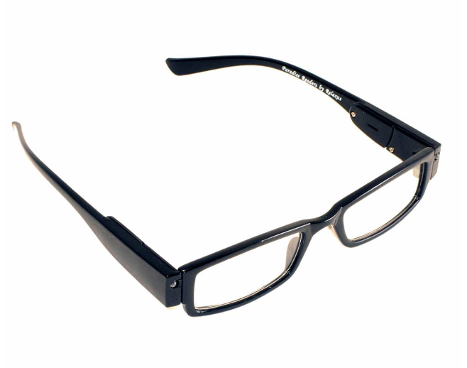 Black eyeglasses on a white background