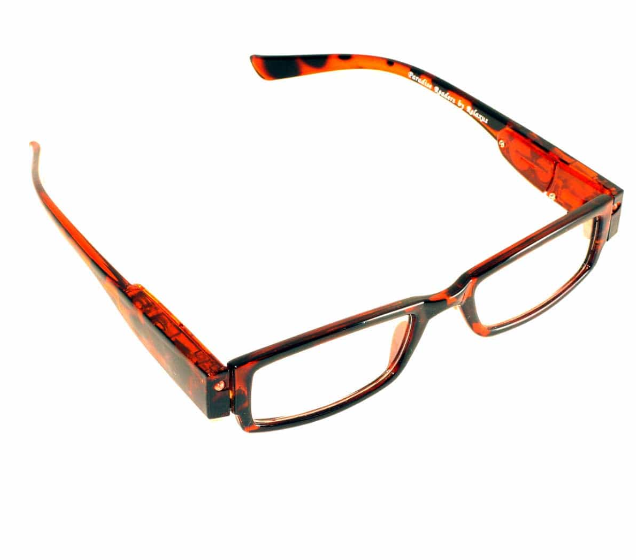 Tortoiseshell eyeglasses on a white background