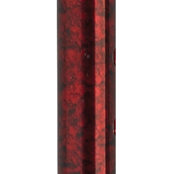 Close-up of a red and black marbled pattern on a white background