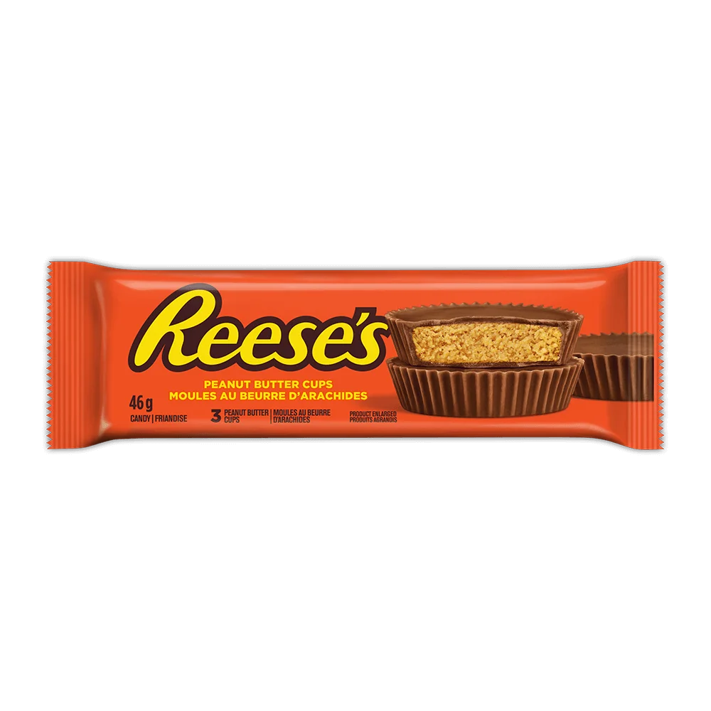 Reese's Peanut Butter Cups packaging on a white background