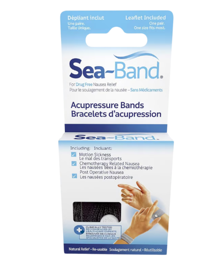 Sea-Band acupressure bands packaging on a white background